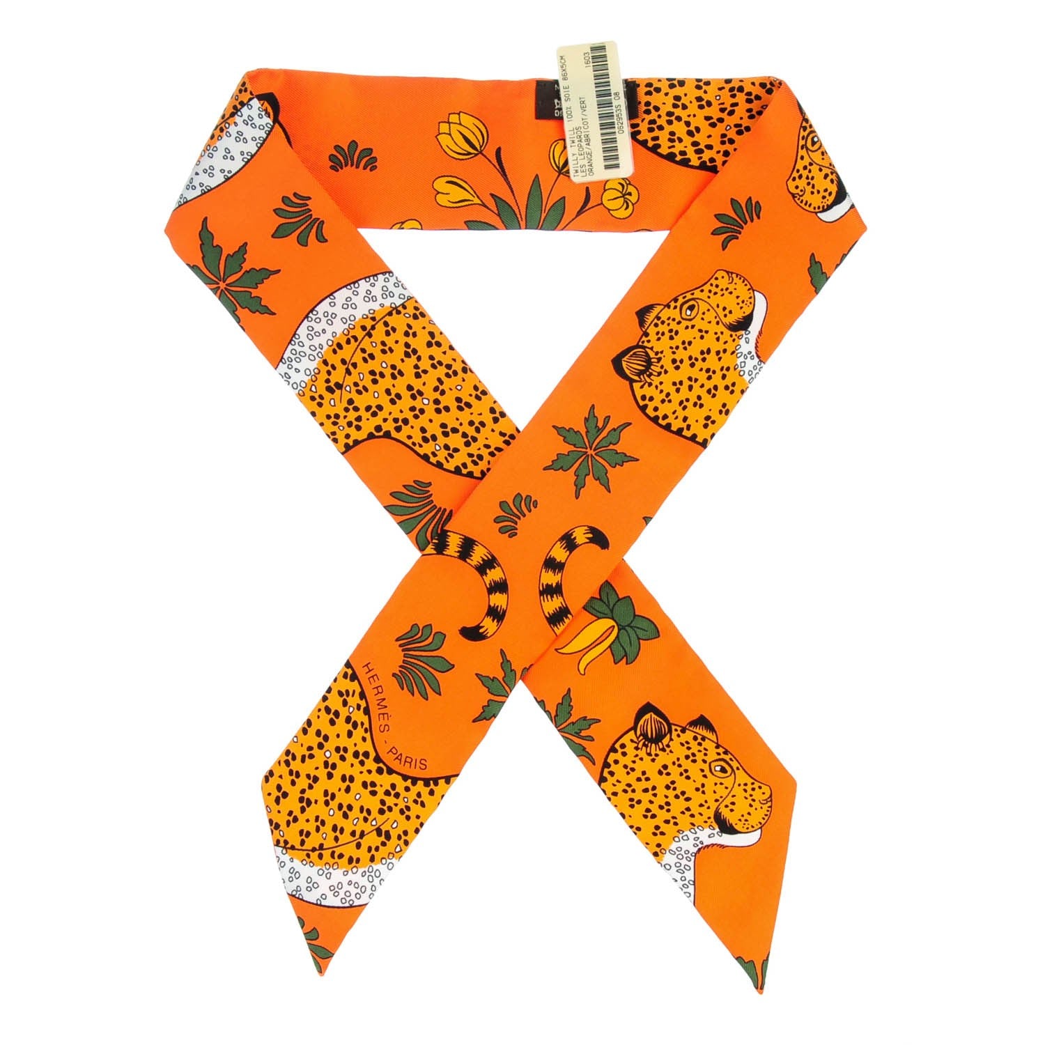 Hermes Silk Les Leopards Orange Abricot Vert 1 of 7