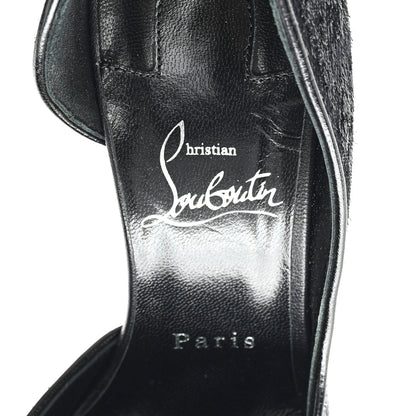 Christian Louboutin Velvet Papillon Iriza 100 Pumps 37.5 Black 8 of 9