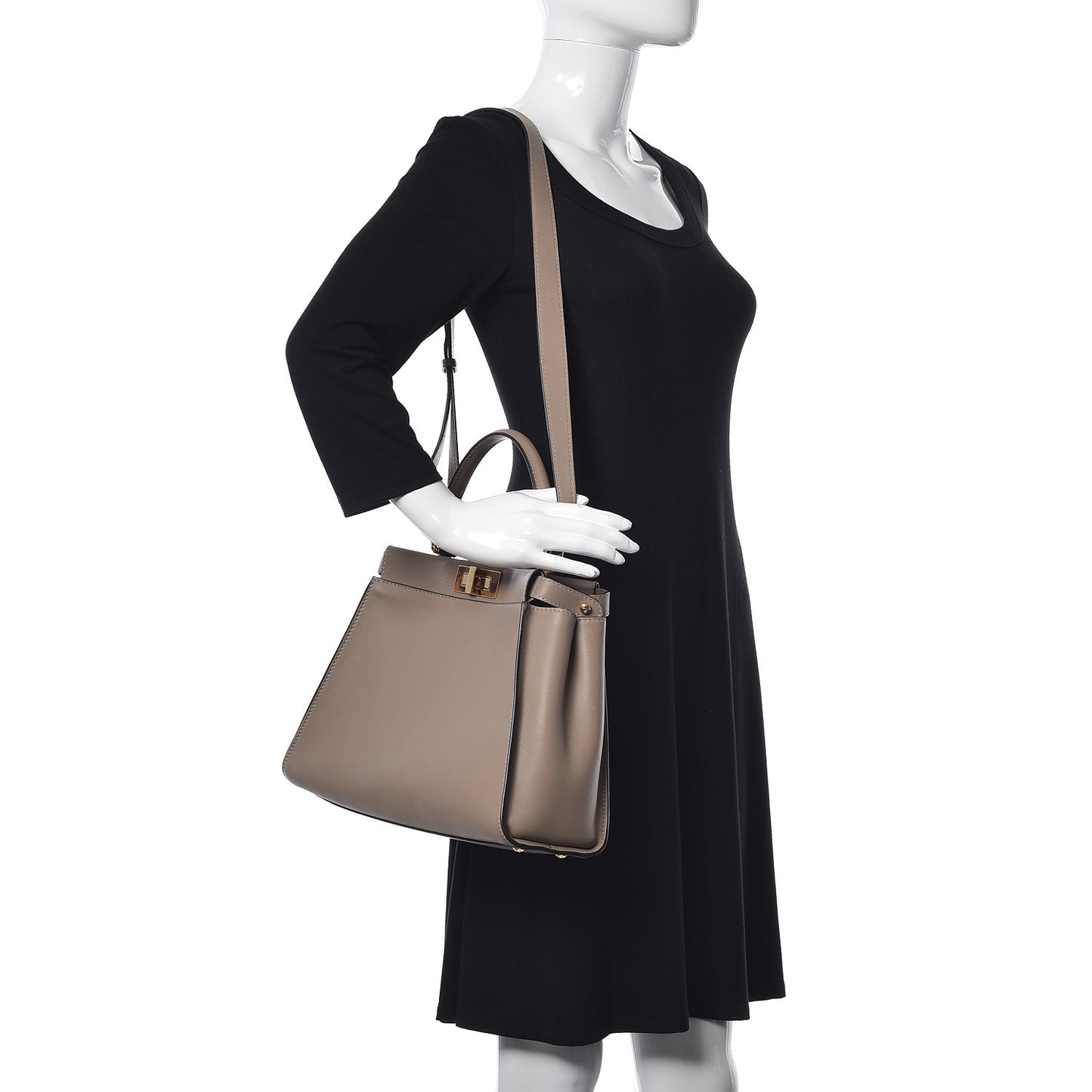 Vitello Seta Plexiglass Tortoise Medium Peekaboo Iconic Satchel Tortora