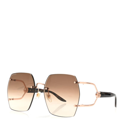 Gucci Metal Diapason Rimless Geometric Sunglasses GG1562S Black 1 of 8
