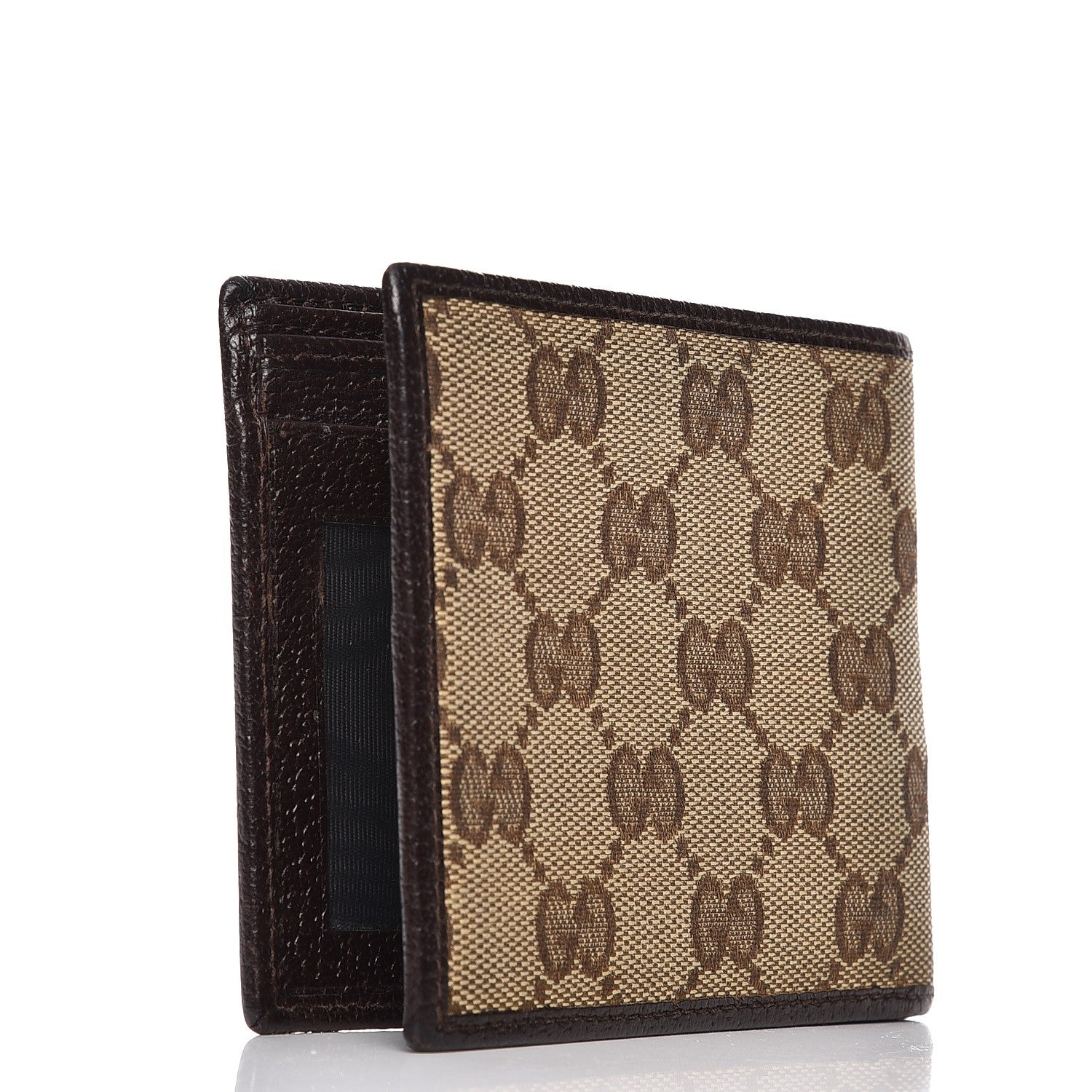Gucci Mens Monogram Bi-Fold Wallet Dark Brown 3 of 10