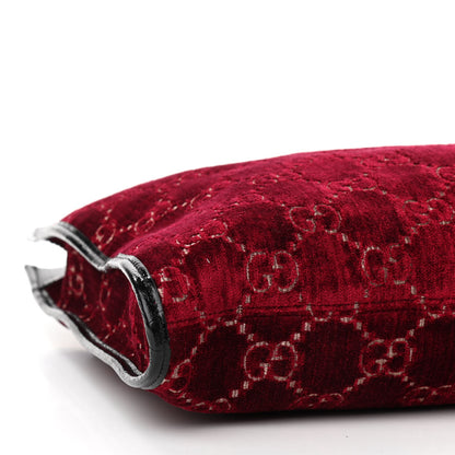 Gucci Velvet GG Monogram Large Rajah Chain Tote Red Cipria Black 10 of 11