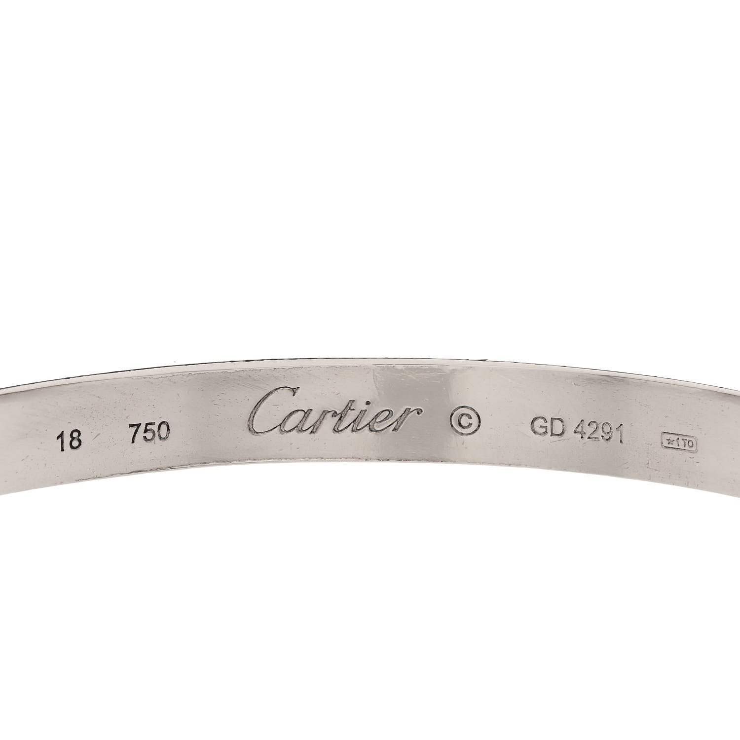 Cartier 18K White Gold LOVE Bracelet 18 3 of 4
