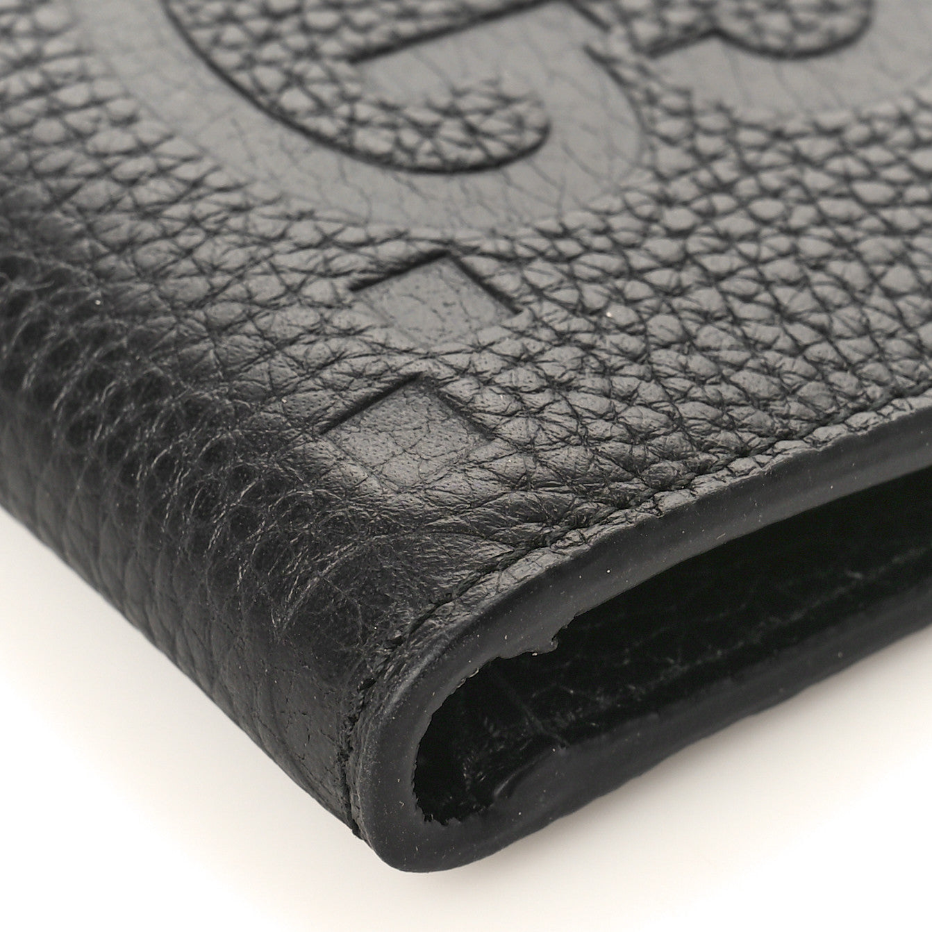 Gucci Piuma Calfskin Jumbo GG Embossed Wallet Black 6 of 7