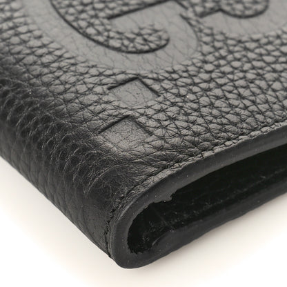 Gucci Piuma Calfskin Jumbo GG Embossed Wallet Black 6 of 7