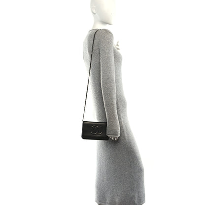 Chanel Metallic Caviar Timeless CC Wallet On Chain WOC Grey 2 of 12