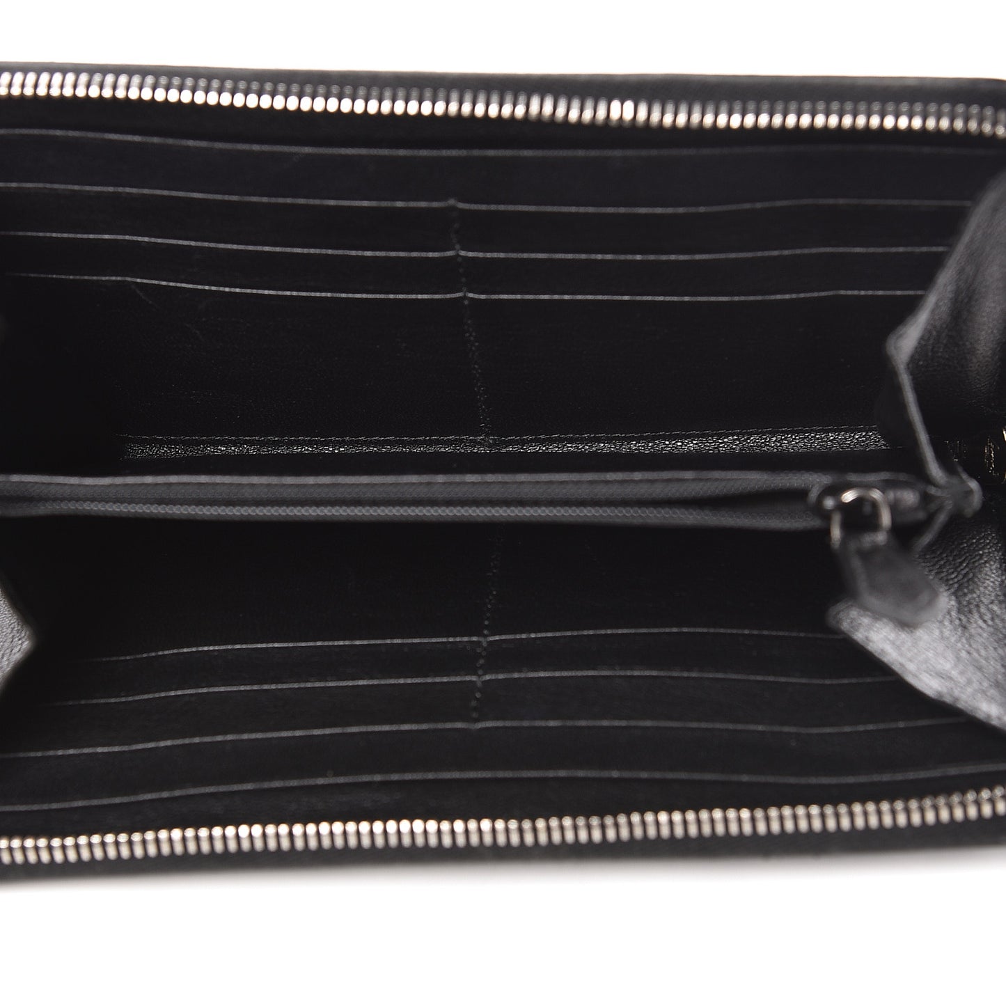 Nappa Studded Skull Continental Zip Wallet Black