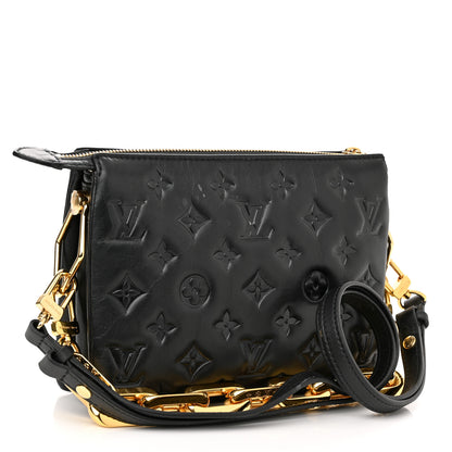 Louis Vuitton Lambskin Embossed Monogram Coussin BB Black 3 of 11