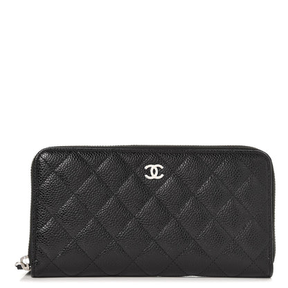 Chanel Caviar Quilted Large Gusset Zip Around Wallet Black 1 of 9