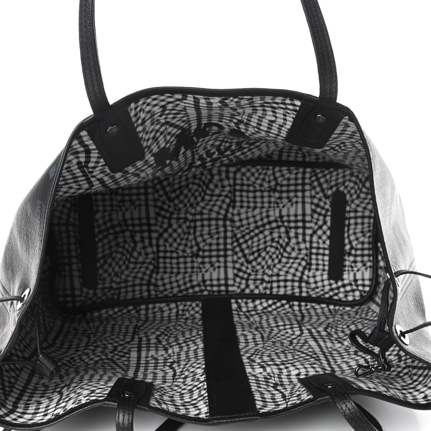 MCM Visetos Large Liz Reversible Shopper Tote Black 7 of 8