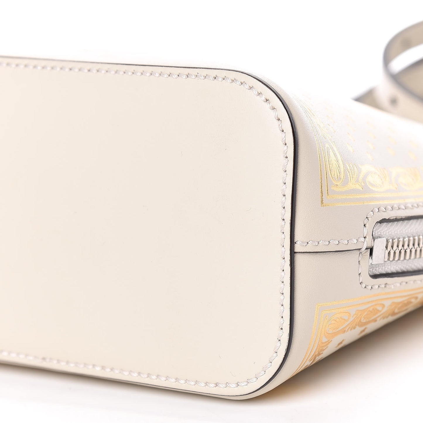 X SEGA Calfskin GUCCY Stars Mini Dome Shoulder Bag Mystic White Gold