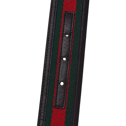 Gucci Calfskin Web Interlocking G Belt 75 30 Dark Brown 5 of 5