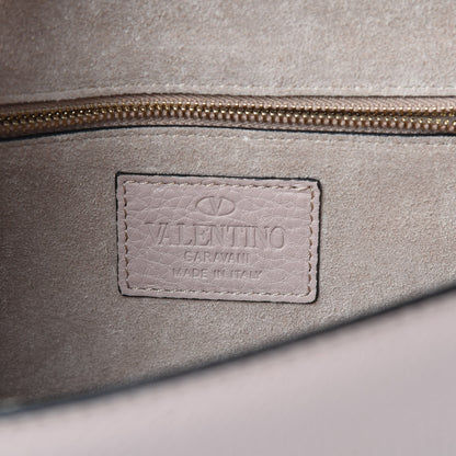 Valentino Garavani Pebbled Calfskin Small Glam Lock Rockstud Flap Poudre 7 of 10