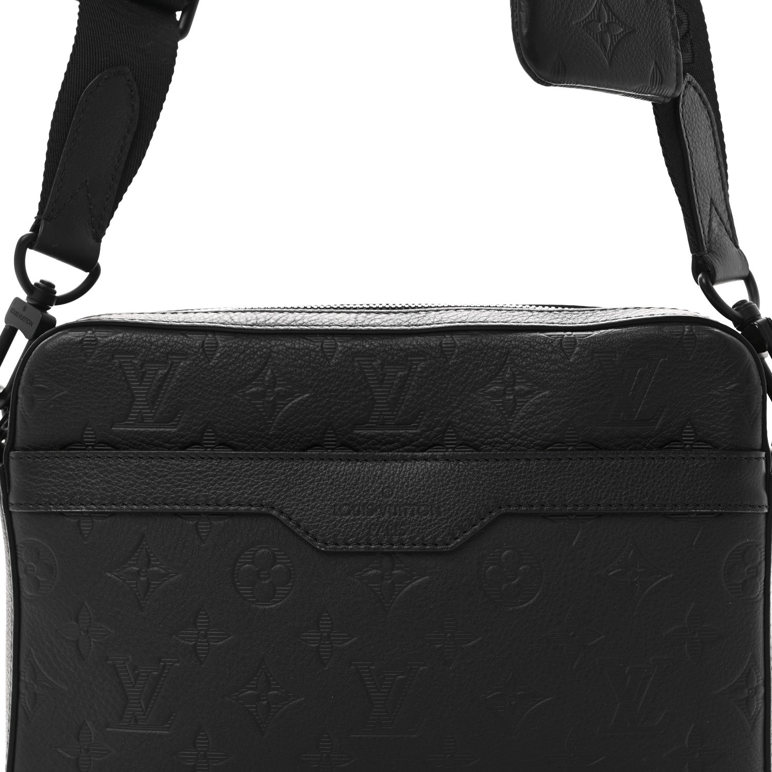 Louis Vuitton Calfskin Monogram Shadow Trio Messenger Black 8 of 10