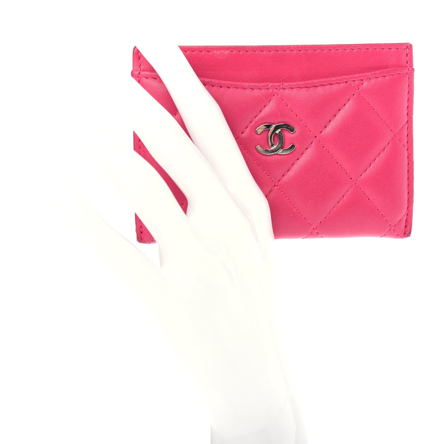 Chanel Lambskin Quilted Card Holder Pink 2 of 8
