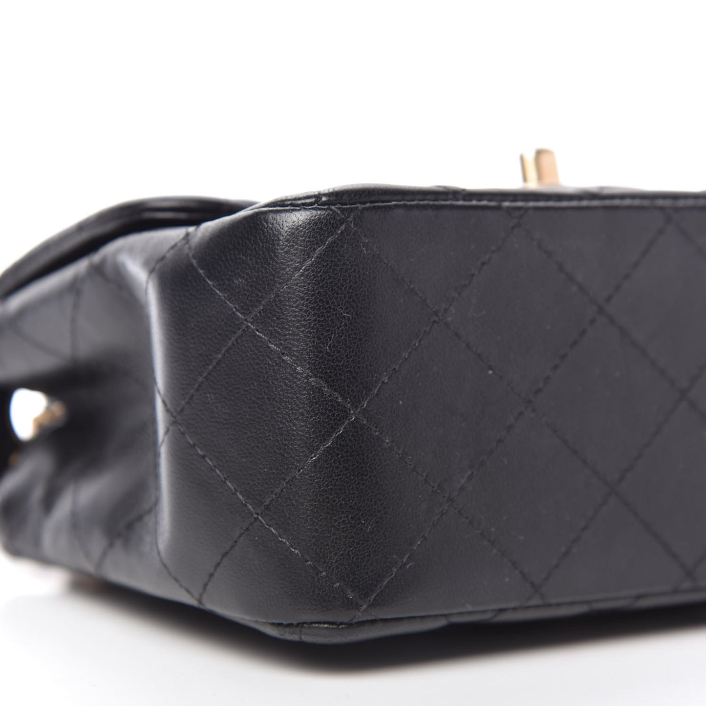 Lambskin Quilted Mini Square Flap Black