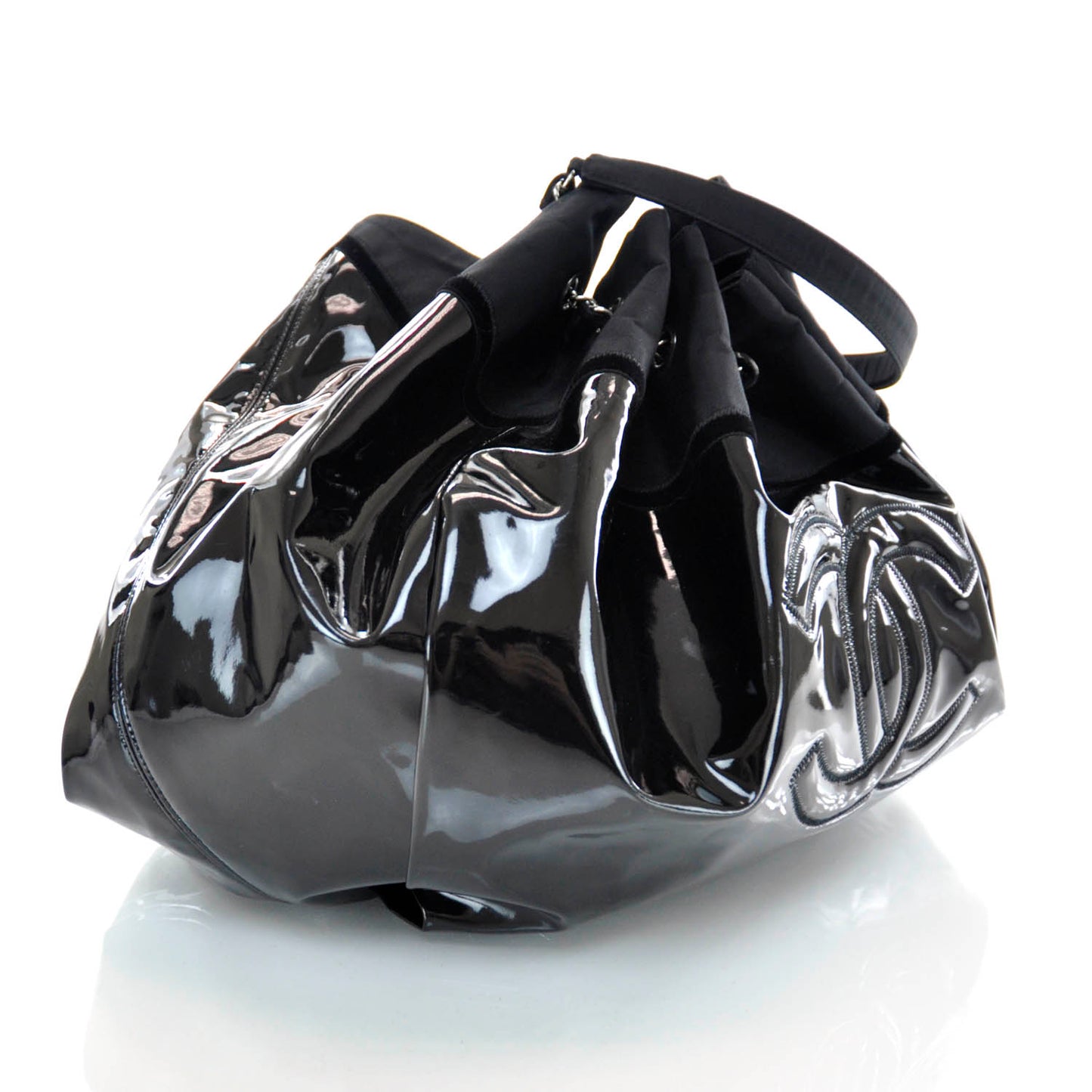 Vinyl Stretch Spirit Large Cabas Tote Black