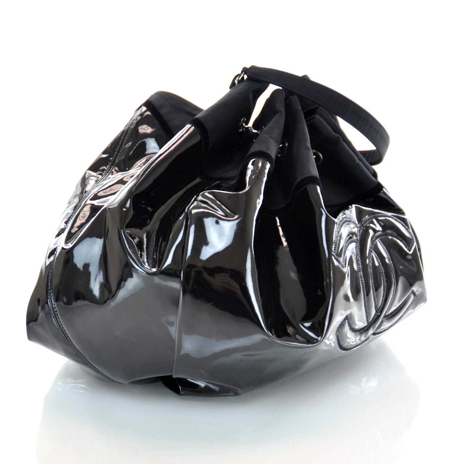 Chanel Vinyl Stretch Spirit Large Cabas Tote Black 7 of 11