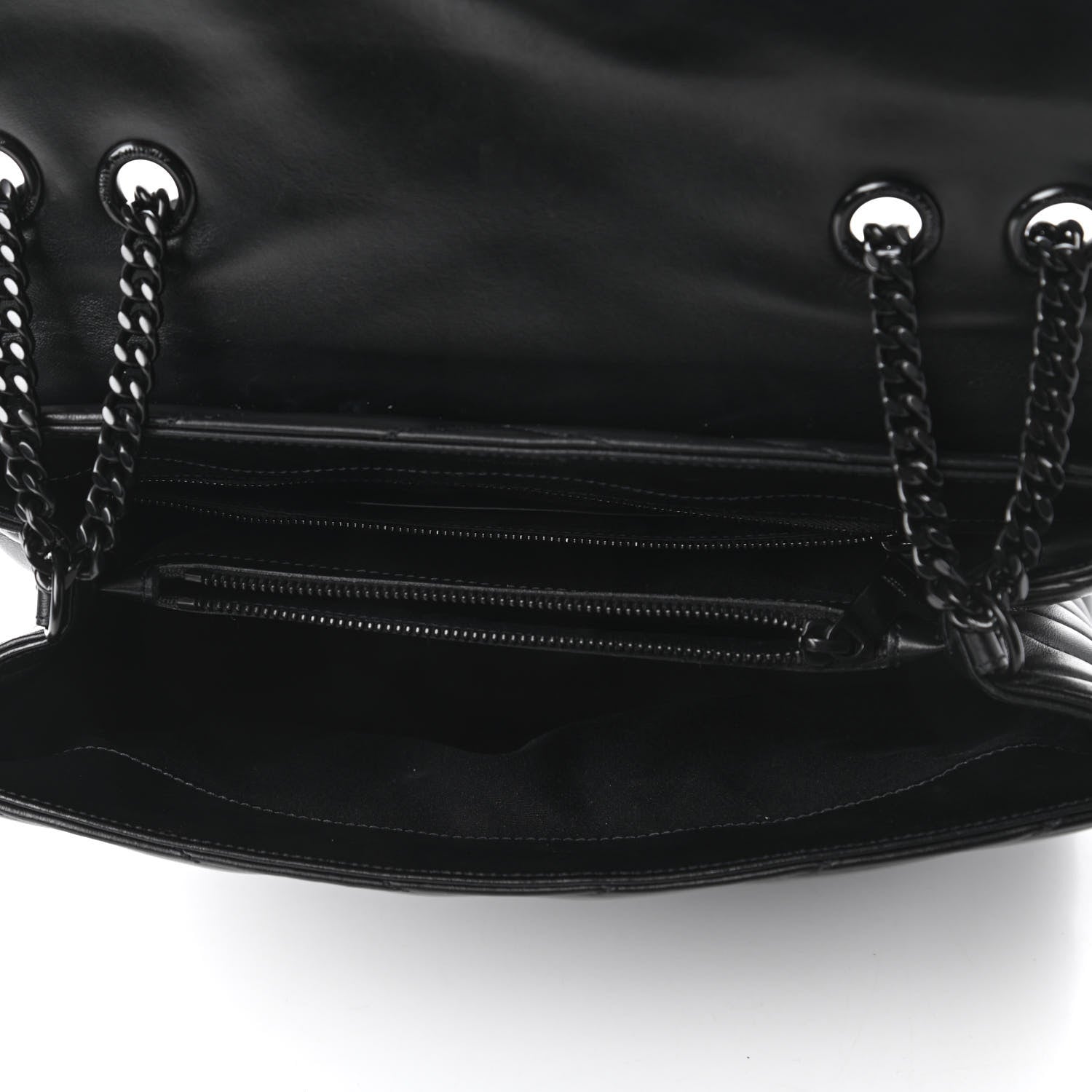 Saint Laurent Calfskin Y Quilted Monogram Medium Loulou Chain Satchel Black 5 of 11