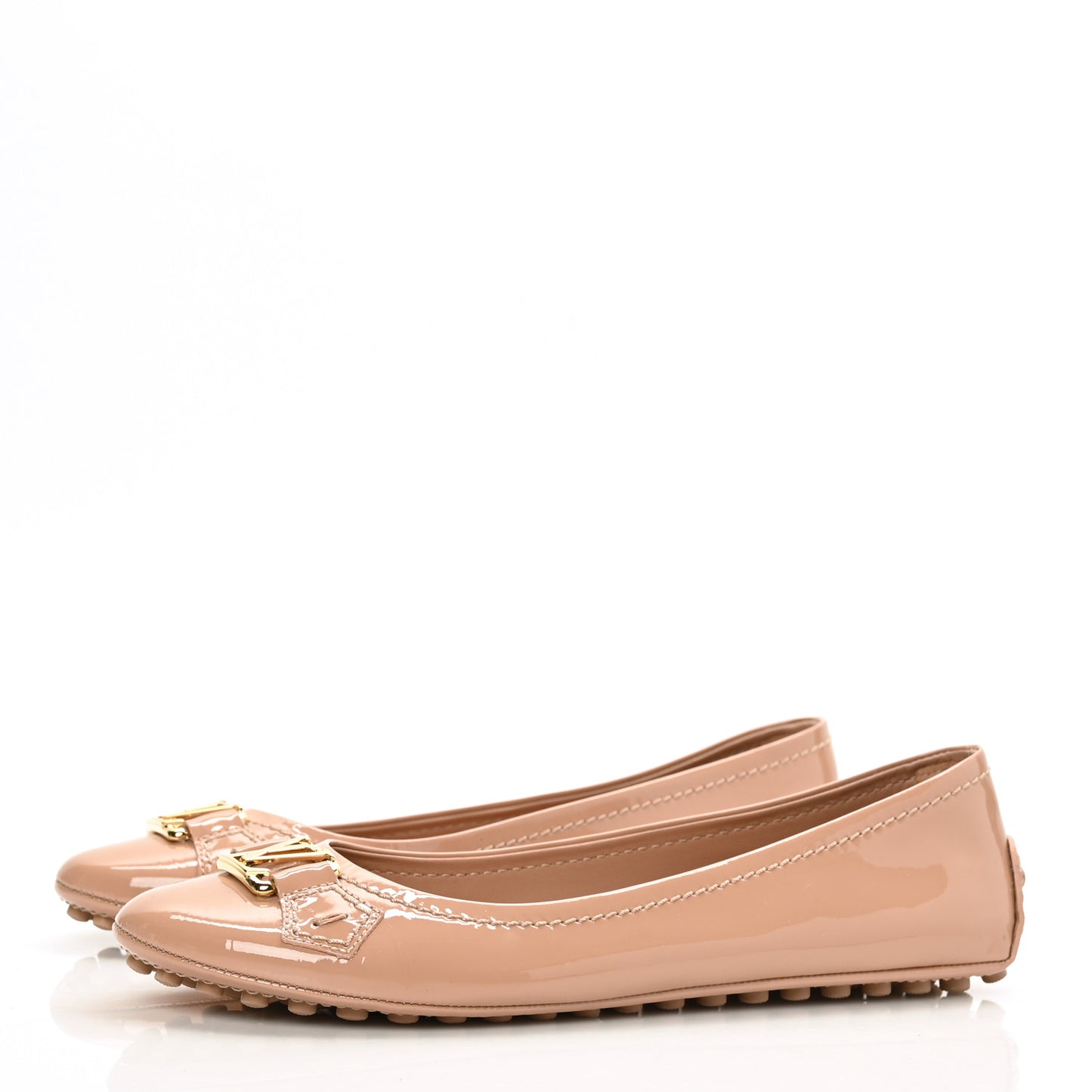 Patent Calfskin Oxford Ballerina Flats 36.5 Rose Poudre