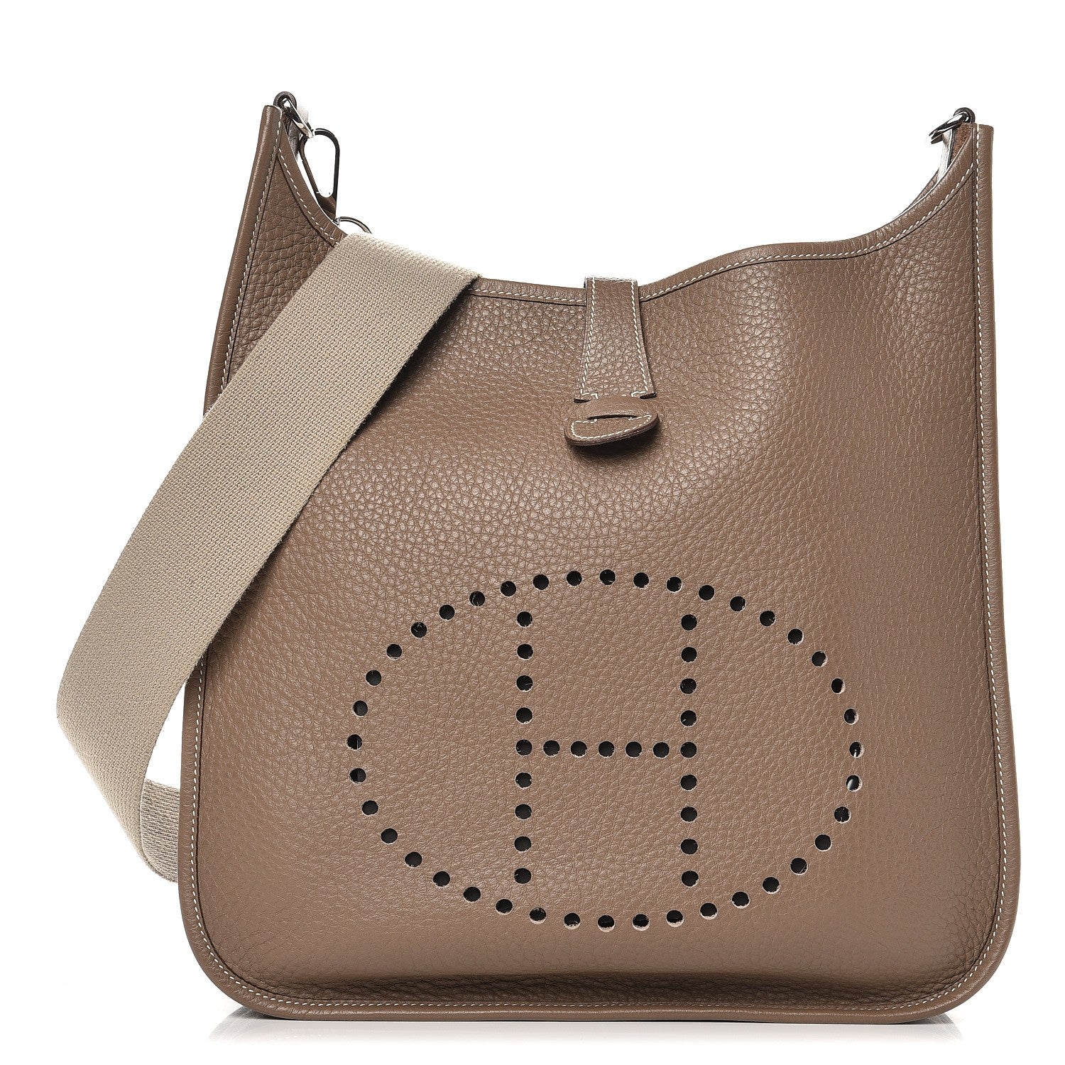 Hermes Taurillon Clemence Evelyne GM Etoupe 1 of 8
