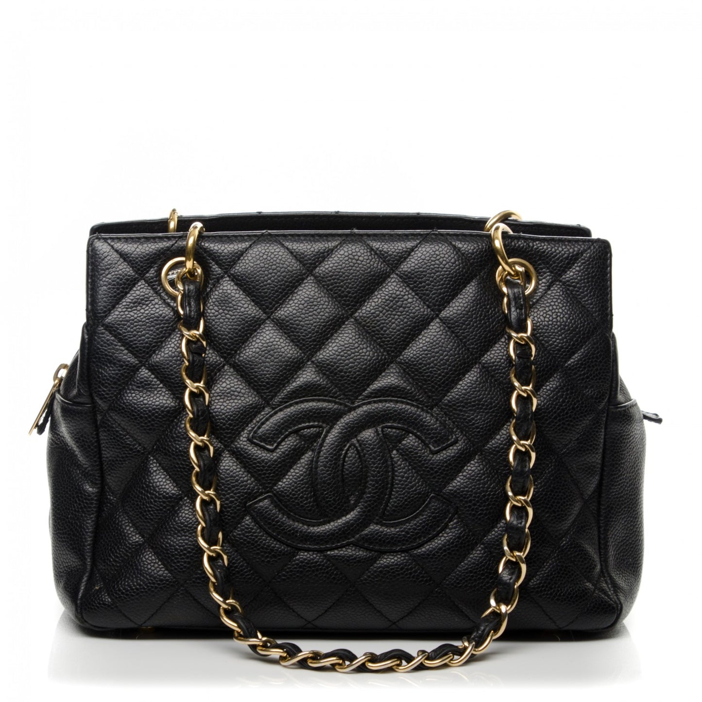 Caviar Quilted Petit Timeless Tote PTT Black
