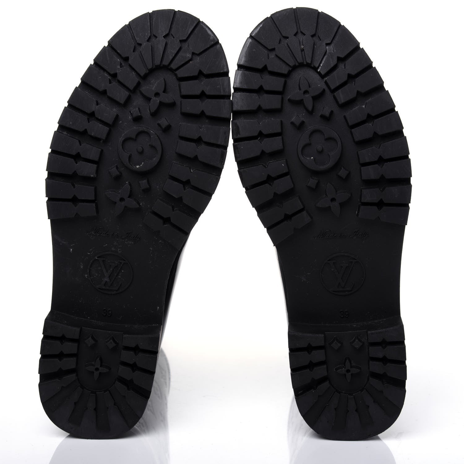 Louis Vuitton Rubber Embossed Monogram Drops Flat Half Boots 39 Black 5 of 13