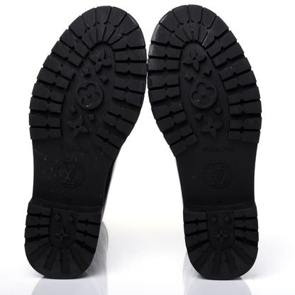 Louis Vuitton Rubber Embossed Monogram Drops Flat Half Boots 39 Black 5 of 13