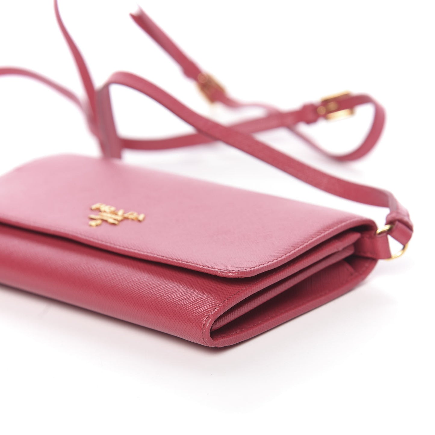 Saffiano Metal Flap Wallet with Strap Peonia