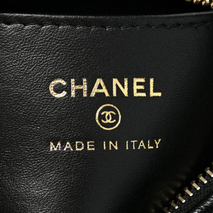 Chanel Lambskin Quilted Chain Around Pouch Hobo Black 6 of 9