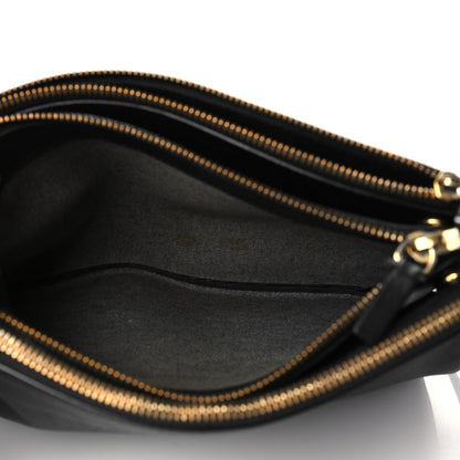 Celine Lambskin Large Trio Crossbody Bag Black 5 of 9