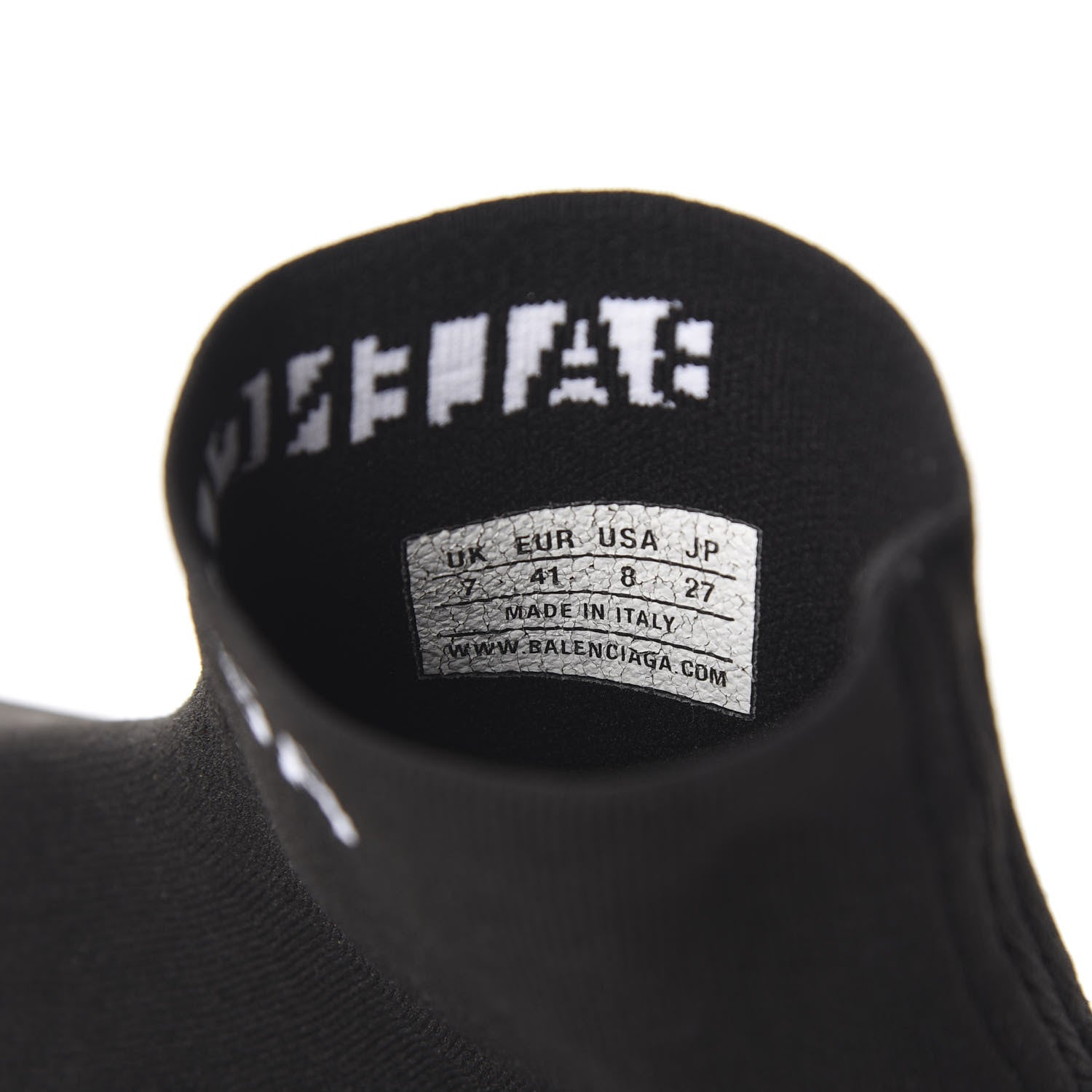 Balenciaga Neoprene Knit Mens Hi Speed Sneakers 41 Black White 8 of 9