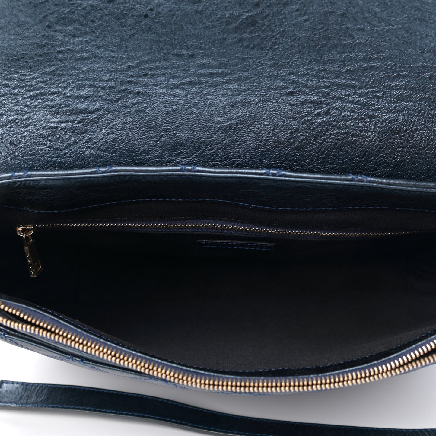 Metallic Lambskin Quilted The Large Single Flap Blue