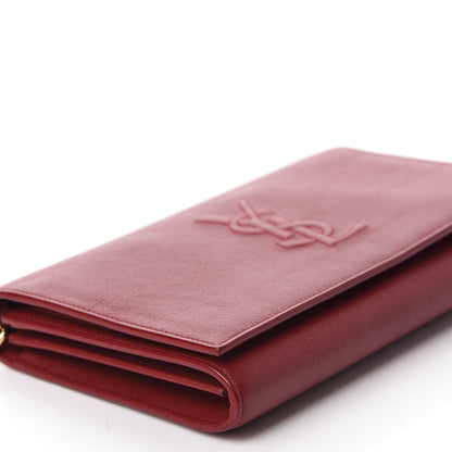 Saint Laurent Calfskin Monogram Belle de Jour Chain Clutch Rouge Orient 6 of 10