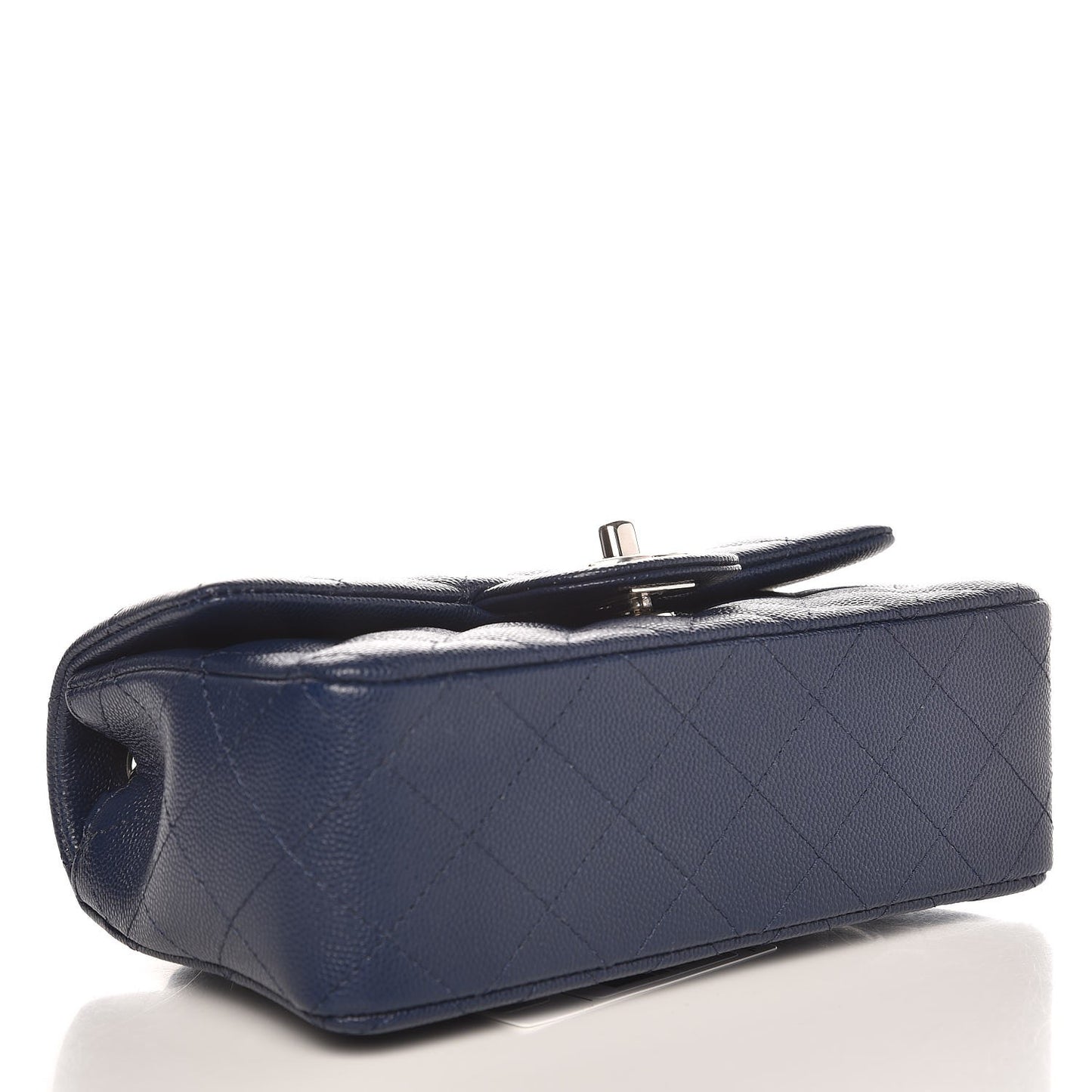 Caviar Quilted Mini Rectangular Flap Navy