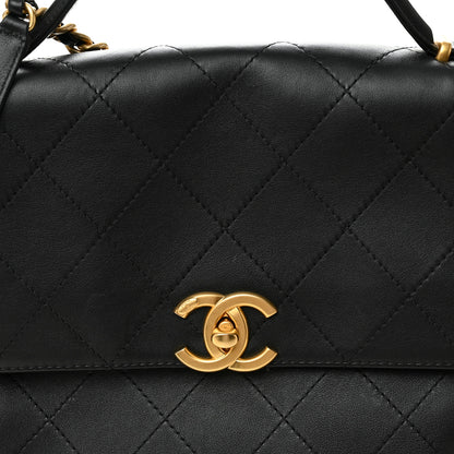 Chanel Calfskin Stitched Large Top Handle Flap Black 8 of 10