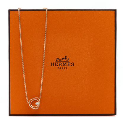 Hermes 18K Rose Gold Diamond TPM Vertige Coeur Necklace SH 7 of 7