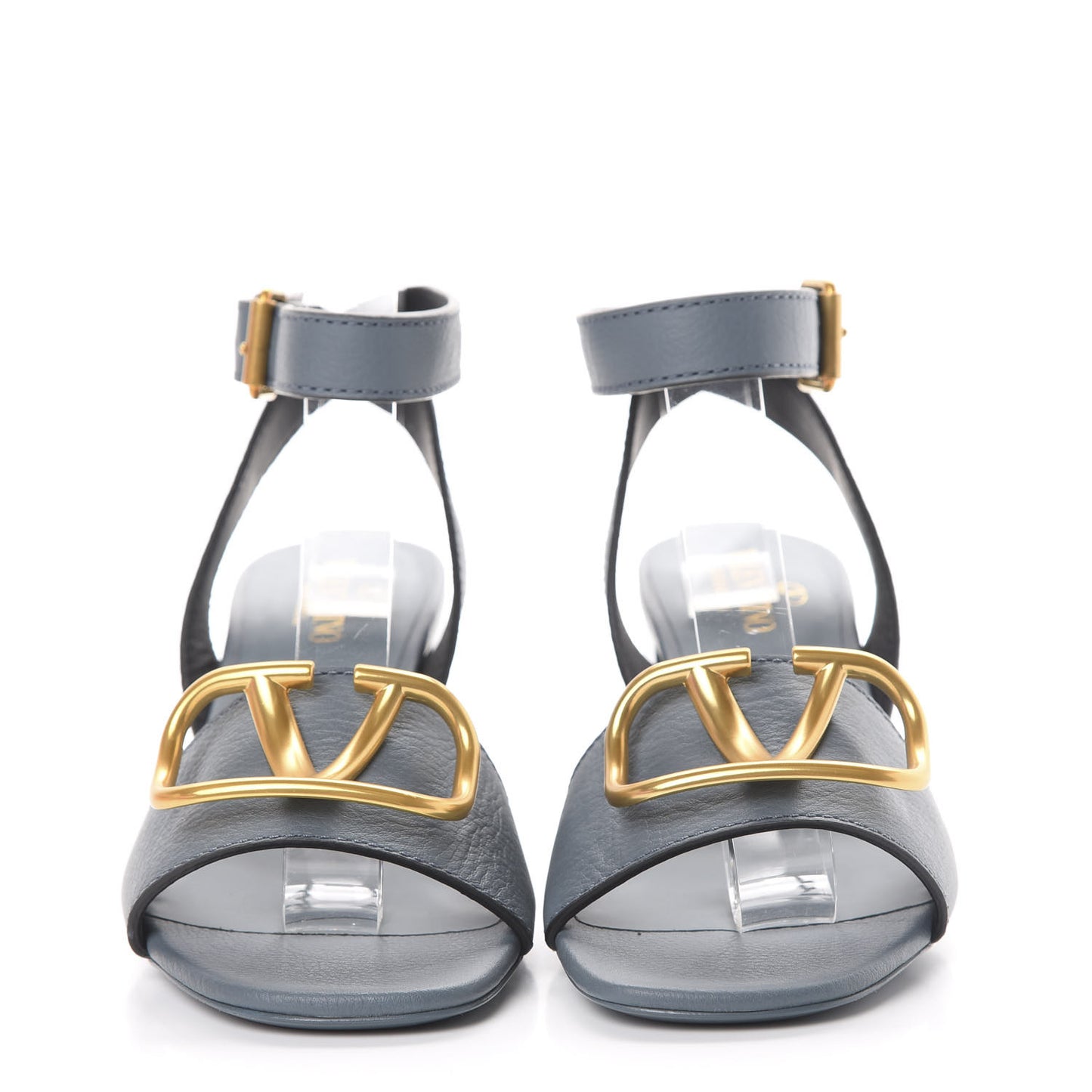 Grainy Cowhide VLogo 60mm Sandals 37.5 Amadeus
