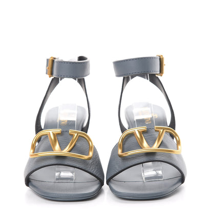 Valentino Garavani Grainy Cowhide VLogo 60mm Sandals 37.5 Amadeus 2 of 8