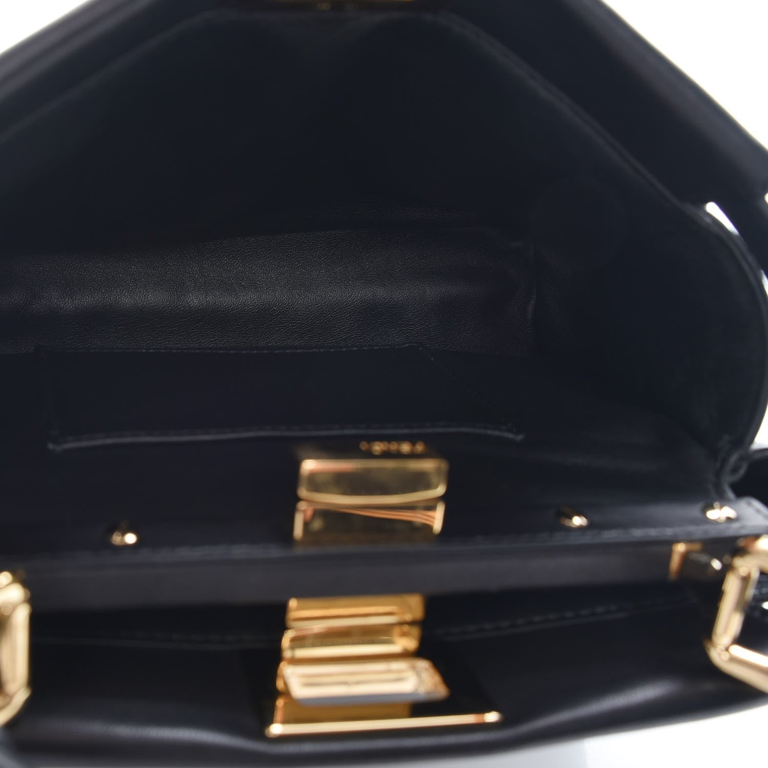 Fendi Nappa Mini Peekaboo Iconic Satchel Black 6 of 9