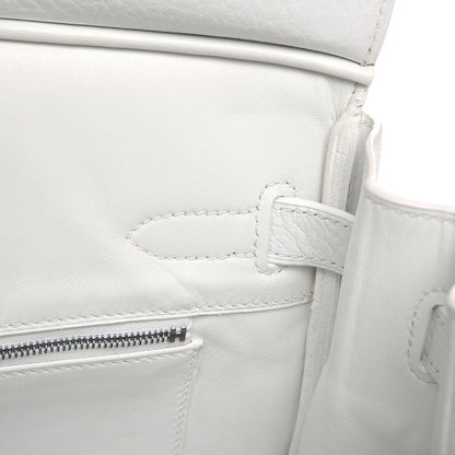Hermes Taurillon Clemence Birkin 30 White 12 of 33