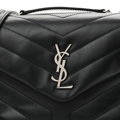 Saint Laurent Calfskin Y Quilted Monogram Small Loulou Chain Satchel Black 6 of 8