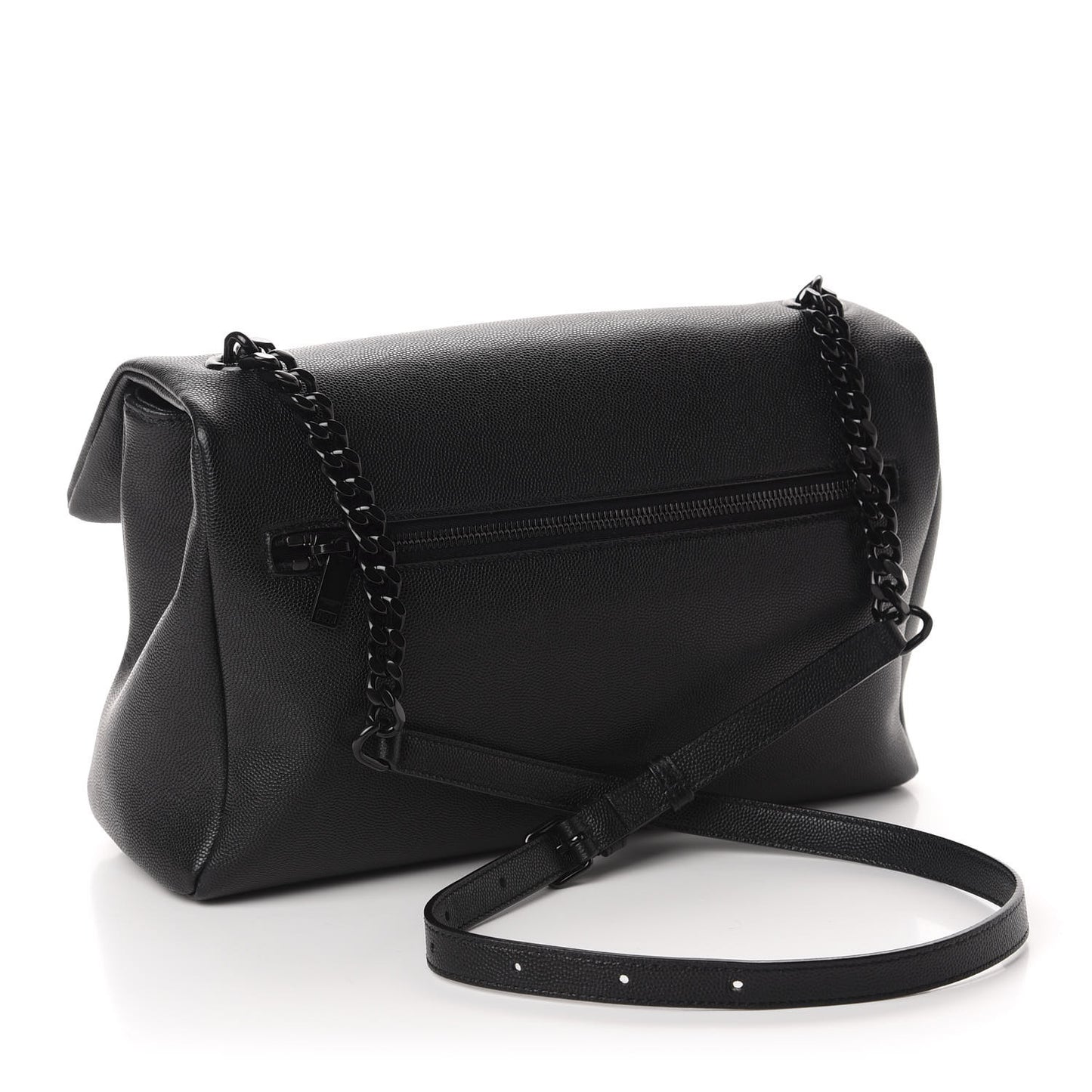 Grain De Poudre Medium West Hollywood Monogram Fold-Over Black