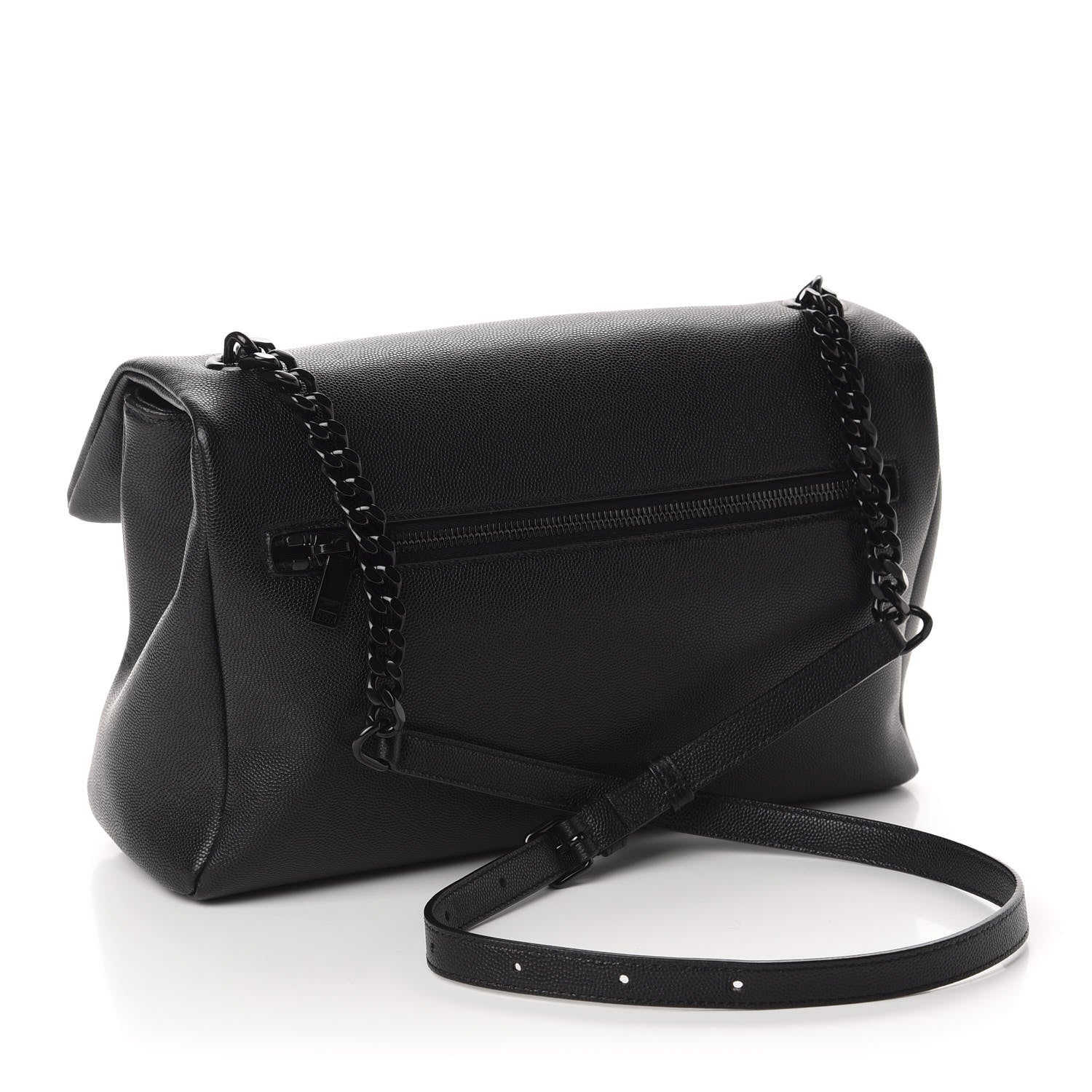 Saint Laurent Grain De Poudre Medium West Hollywood Monogram Fold-Over Black 2 of 10