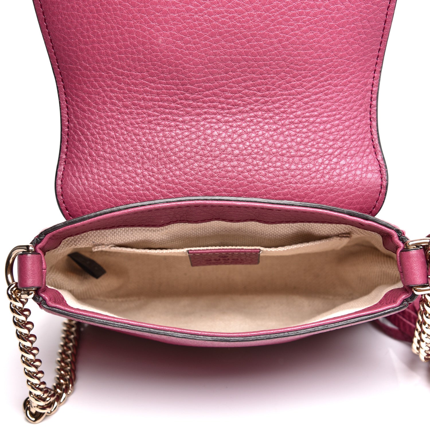 Gucci Pebbled Calfskin Small Soho Flap Crossbody Peonia Flower 5 of 10