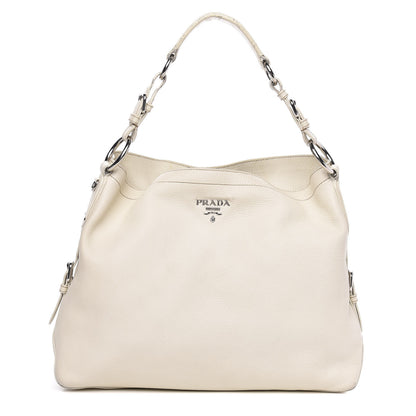 Prada Vitello Daino Hobo Bianco 1 of 12