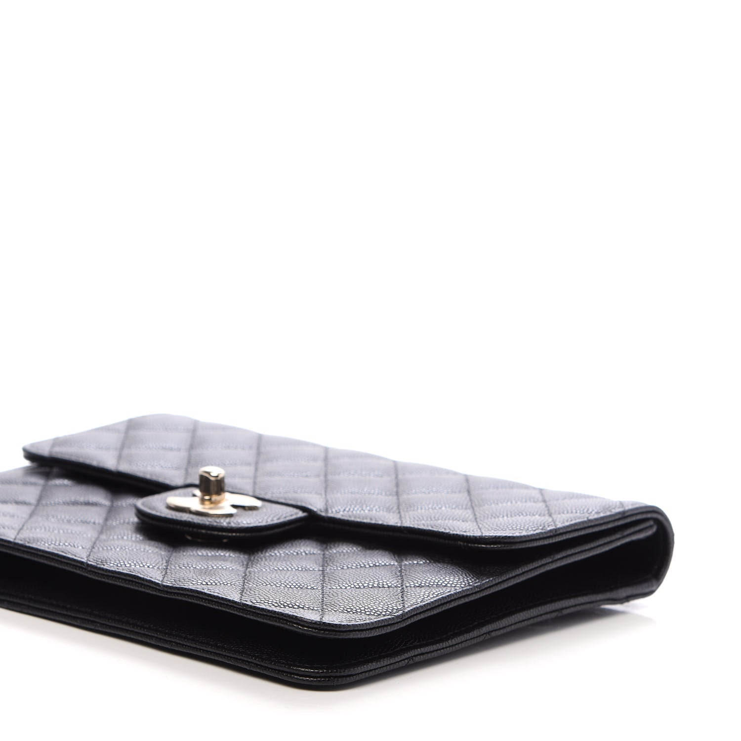 Chanel Caviar Quilted Square Flap Clutch Black 9 of 13
