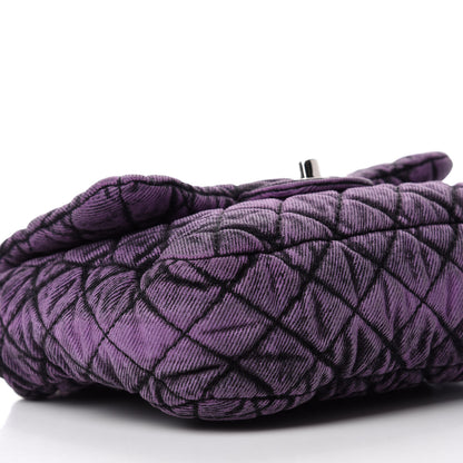 Chanel Washed Denim Quilted Small Denimpression Flap Violet Purple Black 6 of 10