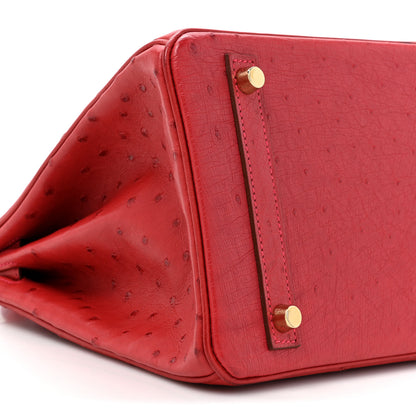 Hermes Ostrich Birkin 30 Rouge Vif 8 of 14