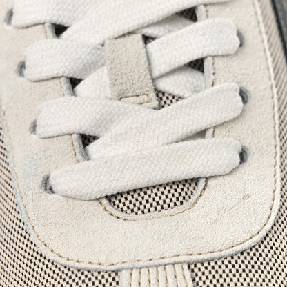 Hermes Toile Suede Goatskin Jet Sneakers 38 Multicolored Prunoir 13 of 14